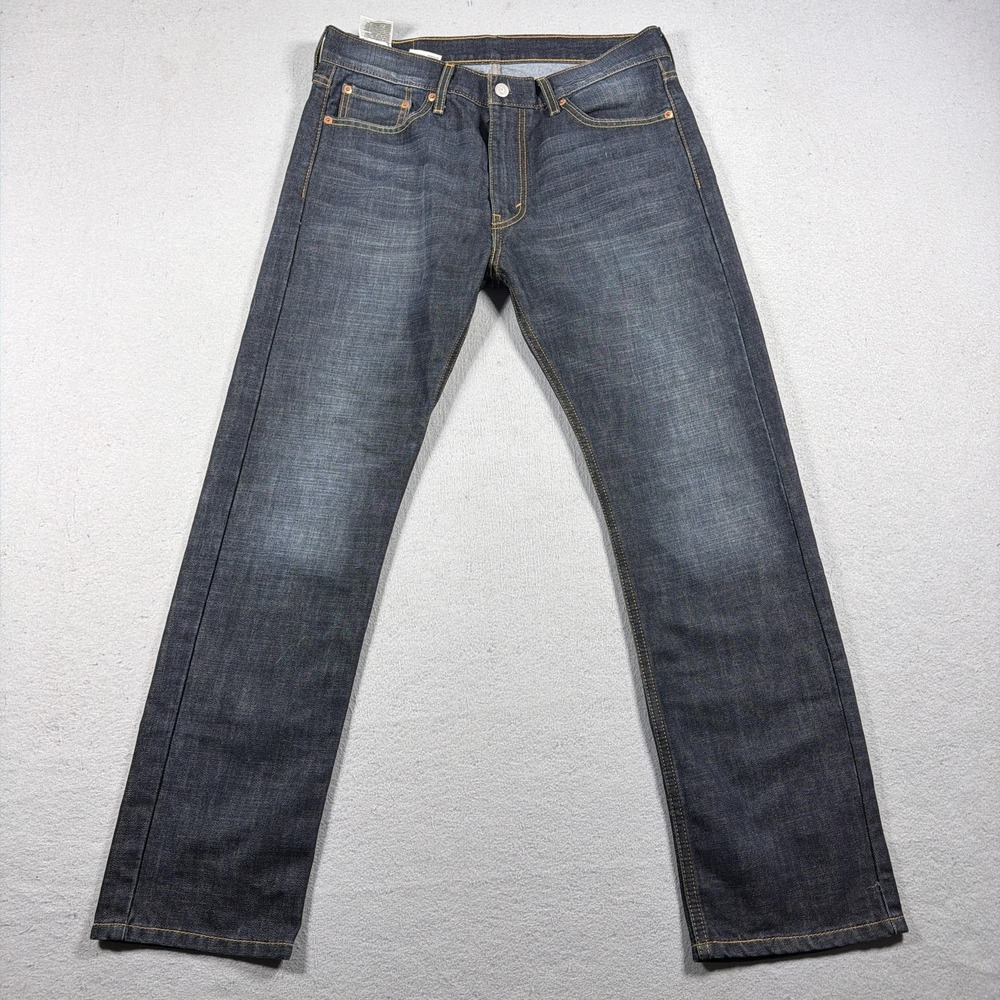 Levis 513 Jeans Mens 32x30 Blue Dark Wash Slim Straight Denim Pants Classic